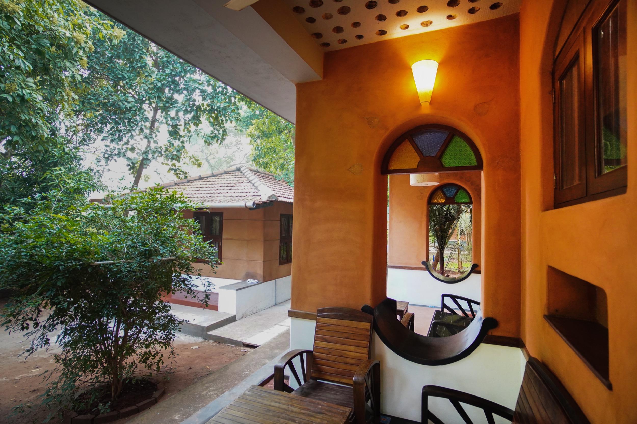 View of the garden from the porch